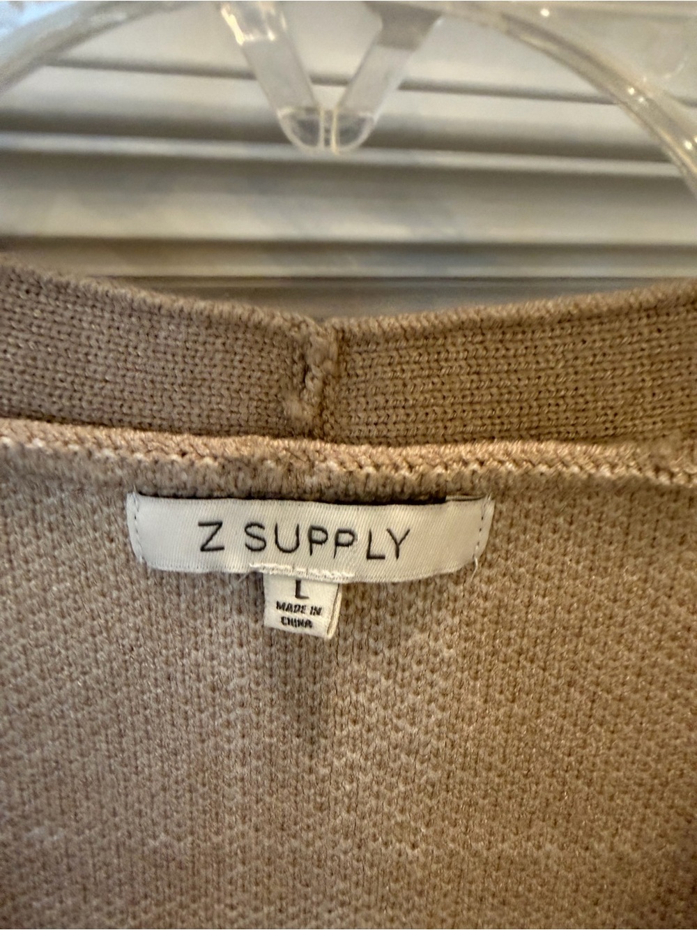 Z Supply Taupe and White Plaid Knit Button-Front Sweater Vest - Picture 2 of 4